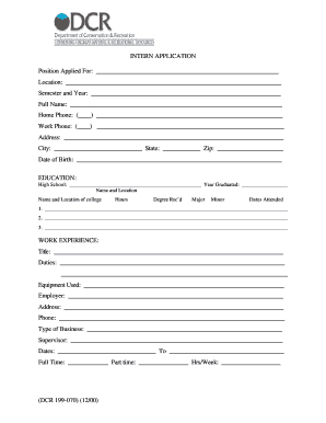 Intern Application Form