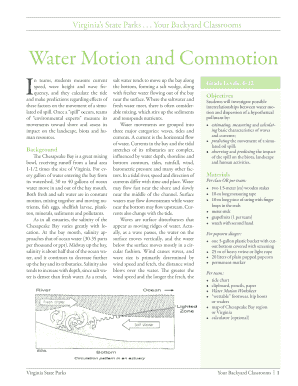 Water Motion and Commotion Educational Activity