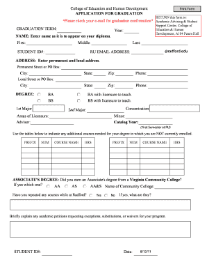 Application for Graduation