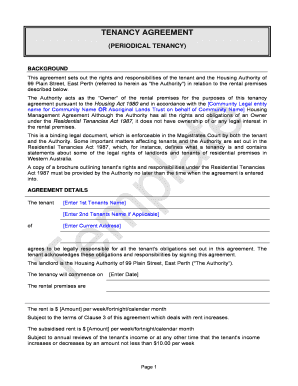 Western Australia Tenancy Agreement