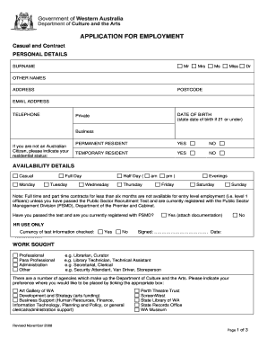 Application for Employment