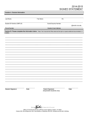 Student Financial Aid Statement