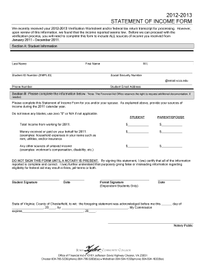 Statement of Income Form