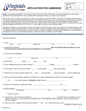 Virginia Community College Application Form