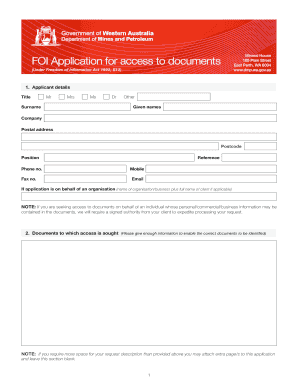 Freedom of Information Application Form