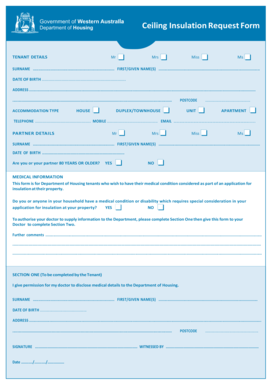 Ceiling Insulation Request Form