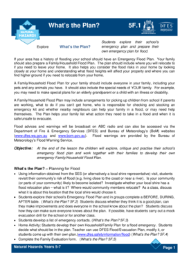 What's the Plan? Emergency Flood Plan