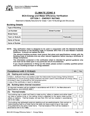 BCA Energy and Water Efficiency Verification