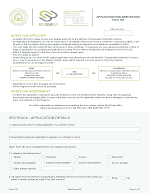 Application for Arbitration Form 150