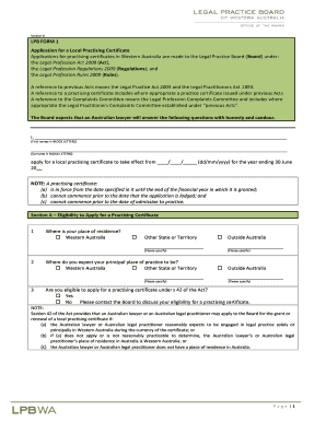 Application for Local Practising Certificate