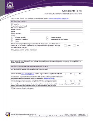 Complaints Form Against RTO
