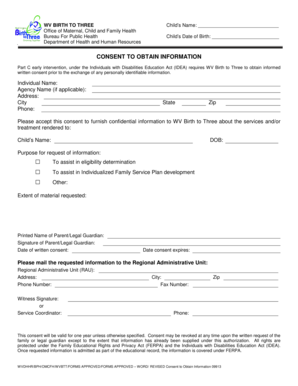 WV Birth to Three Consent Form