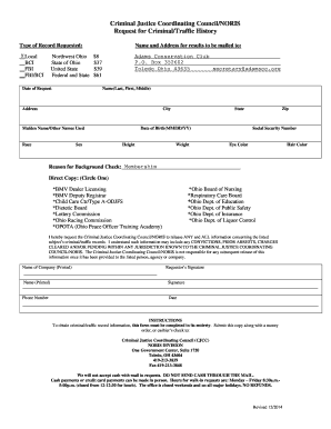 Ohio Criminal Traffic History Request Form