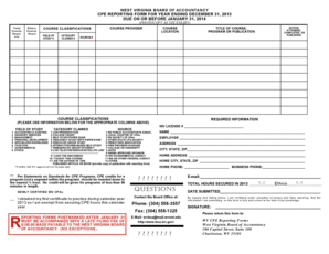 West Virginia CPE Reporting Form