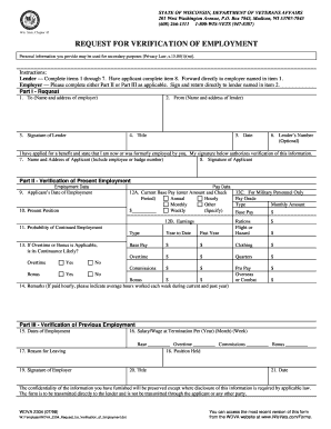 Wisconsin Request for Verification of Employment
