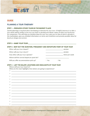 Tour Itinerary Planning Guide