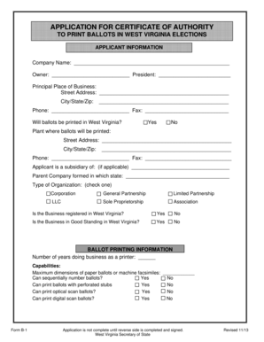 fillable online sos wv application for certificate of authority to