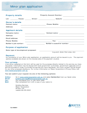 Minor Plan Application