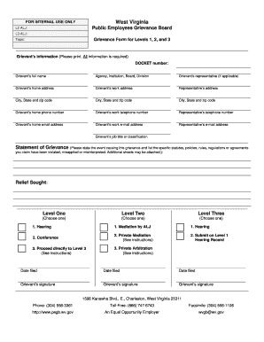 West Virginia Public Employees Grievance Form