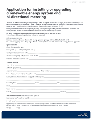 Renewable Energy System Application Form