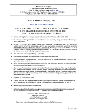 West Virginia Teacher Retirement System Loan Application