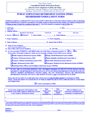 West Virginia PERS Membership Enrollment Form