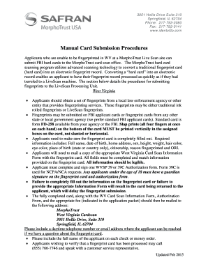West Virginia Card Scan Information Form