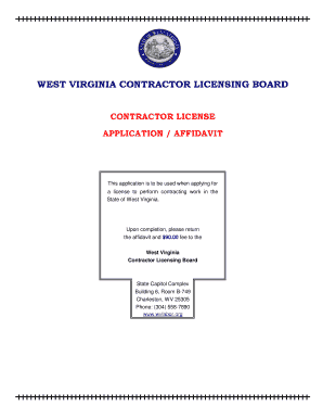 West Virginia Contractor License Application