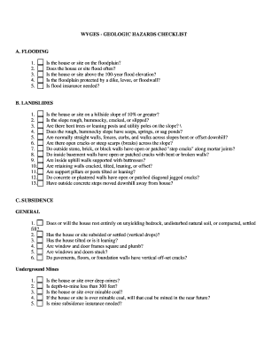 Geologic Hazards Checklist
