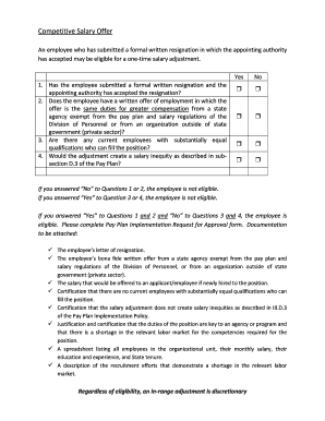 Competitive Salary Offer Form
