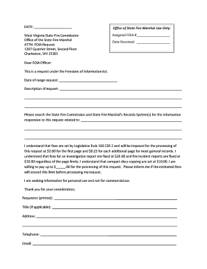 West Virginia FOIA Request Form