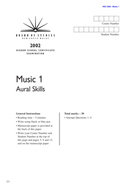 Higher School Certificate Music 1 Aural Skills Exam