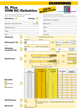 Reaming Tool Order Form