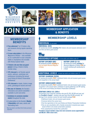 Wisconsin Historical Society Membership Application