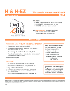 Wisconsin Homestead Credit Form H-EZ