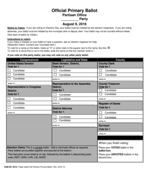 Wisconsin Primary Ballot