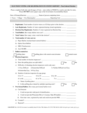 Wisconsin Non-Federal Election Statistics Report