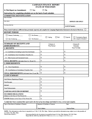 Wisconsin Campaign Finance Report