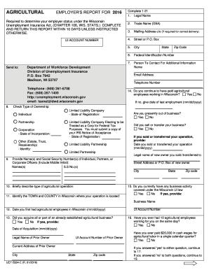 Wisconsin Agricultural Employer Report 2016