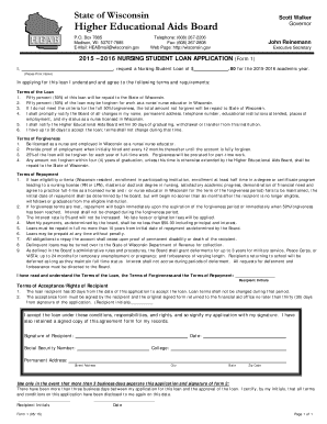 Wisconsin Nursing Student Loan Application