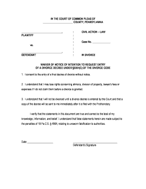 Form 6-B Waiver of Notice (Defendant)