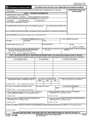 Veteran's Application for Compensation and/or Pension