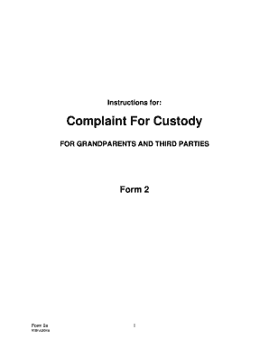 Complaint for Custody by Grandparents and Third Parties