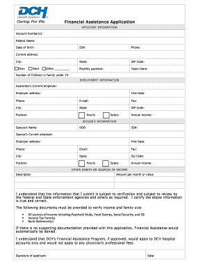 DCH Health System Financial Assistance Application