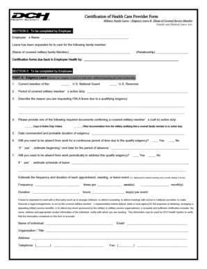 Certification of Health Care Provider Form
