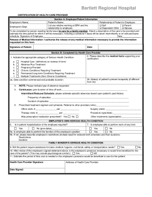 Certification of Health Care Provider