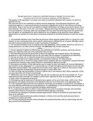 Long-Term Controlled Substances Therapy Agreement