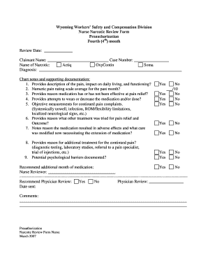 Wyoming Nurse Narcotic Review Form
