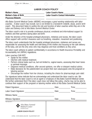 Labor Coach Policy Agreement