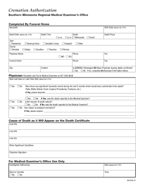 Cremation Authorization Form